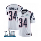 Men's Nike New England Patriots #34 Rex Burkhead White Vapor Untouchable Limited Player Super Bowl LII NFL Jersey