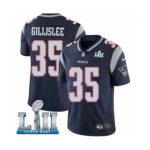 Men's Nike New England Patriots #35 Mike Gillislee Navy Blue Team Color Vapor Untouchable Limited Player Super Bowl LII NFL Jersey