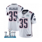 Men's Nike New England Patriots #35 Mike Gillislee White Vapor Untouchable Limited Player Super Bowl LII NFL Jersey