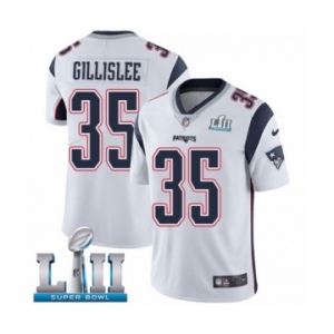 Men's Nike New England Patriots #35 Mike Gillislee White Vapor Untouchable Limited Player Super Bowl LII NFL Jersey