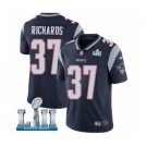 Men's Nike New England Patriots #37 Jordan Richards Navy Blue Team Color Vapor Untouchable Limited Player Super Bowl LII NFL Jersey