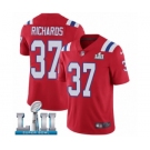Men's Nike New England Patriots #37 Jordan Richards Red Alternate Vapor Untouchable Limited Player Super Bowl LII NFL Jersey