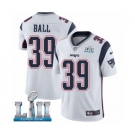 Men's Nike New England Patriots #39 Montee Ball White Vapor Untouchable Limited Player Super Bowl LII NFL Jersey