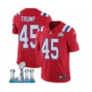 Men's Nike New England Patriots #45 Donald Trump Red Alternate Vapor Untouchable Limited Player Super Bowl LII NFL Jersey