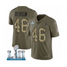 Men's Nike New England Patriots #46 James Develin Limited Olive-Camo 2017 Salute to Service Super Bowl LII NFL Jersey