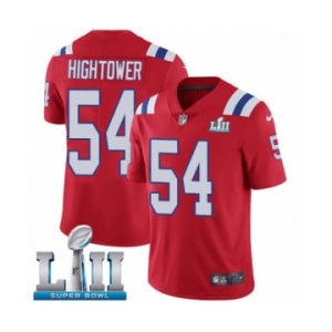 Men's Nike New England Patriots #54 Dont'a Hightower Red Alternate Vapor Untouchable Limited Player Super Bowl LII NFL Jersey