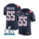 Men's Nike New England Patriots #55 Cassius Marsh Limited Navy Blue Rush Vapor Untouchable Super Bowl LII NFL Jersey