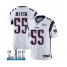 Men's Nike New England Patriots #55 Cassius Marsh White Vapor Untouchable Limited Player Super Bowl LII NFL Jersey