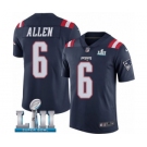 Men's Nike New England Patriots #6 Ryan Allen Limited Navy Blue Rush Vapor Untouchable Super Bowl LII NFL Jersey