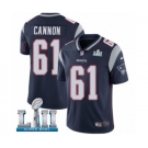 Men's Nike New England Patriots #61 Marcus Cannon Navy Blue Team Color Vapor Untouchable Limited Player Super Bowl LII NFL Jersey
