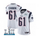 Men's Nike New England Patriots #61 Marcus Cannon White Vapor Untouchable Limited Player Super Bowl LII NFL Jersey