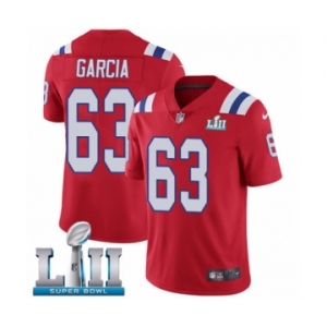 Men's Nike New England Patriots #63 Antonio Garcia Red Alternate Vapor Untouchable Limited Player Super Bowl LII NFL Jersey