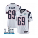 Men's Nike New England Patriots #69 Shaq Mason White Vapor Untouchable Limited Player Super Bowl LII NFL Jersey