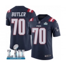 Men's Nike New England Patriots #70 Adam Butler Limited Navy Blue Rush Vapor Untouchable Super Bowl LII NFL Jersey
