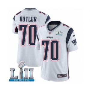 Men's Nike New England Patriots #70 Adam Butler White Vapor Untouchable Limited Player Super Bowl LII NFL Jersey