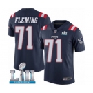 Men's Nike New England Patriots #71 Cameron Fleming Limited Navy Blue Rush Vapor Untouchable Super Bowl LII NFL Jersey
