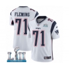 Men's Nike New England Patriots #71 Cameron Fleming White Vapor Untouchable Limited Player Super Bowl LII NFL Jersey