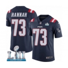 Men's Nike New England Patriots #73 John Hannah Limited Navy Blue Rush Vapor Untouchable Super Bowl LII NFL Jersey
