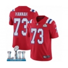 Men's Nike New England Patriots #73 John Hannah Red Alternate Vapor Untouchable Limited Player Super Bowl LII NFL Jersey