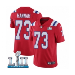 Men's Nike New England Patriots #73 John Hannah Red Alternate Vapor Untouchable Limited Player Super Bowl LII NFL Jersey