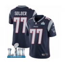 Men's Nike New England Patriots #77 Nate Solder Navy Blue Team Color Vapor Untouchable Limited Player Super Bowl LII NFL Jersey