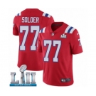 Men's Nike New England Patriots #77 Nate Solder Red Alternate Vapor Untouchable Limited Player Super Bowl LII NFL Jersey