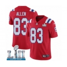 Men's Nike New England Patriots #83 Dwayne Allen Red Alternate Vapor Untouchable Limited Player Super Bowl LII NFL Jersey
