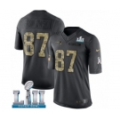 Men's Nike New England Patriots #87 Rob Gronkowski Limited Black 2016 Salute to Service Super Bowl LII NFL Jersey