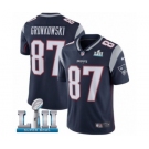 Men's Nike New England Patriots #87 Rob Gronkowski Navy Blue Team Color Vapor Untouchable Limited Player Super Bowl LII NFL Jersey