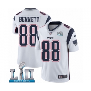 Men's Nike New England Patriots #88 Martellus Bennett White Vapor Untouchable Limited Player Super Bowl LII NFL Jersey