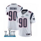 Men's Nike New England Patriots #90 Malcom Brown White Vapor Untouchable Limited Player Super Bowl LII NFL Jersey