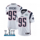 Men's Nike New England Patriots #95 Derek Rivers White Vapor Untouchable Limited Player Super Bowl LII NFL Jersey