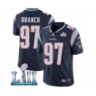 Men's Nike New England Patriots #97 Alan Branch Navy Blue Team Color Vapor Untouchable Limited Player Super Bowl LII NFL Jersey