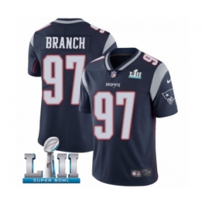 Men's Nike New England Patriots #97 Alan Branch Navy Blue Team Color Vapor Untouchable Limited Player Super Bowl LII NFL Jersey