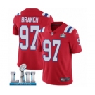Men's Nike New England Patriots #97 Alan Branch Red Alternate Vapor Untouchable Limited Player Super Bowl LII NFL Jersey