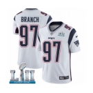 Men's Nike New England Patriots #97 Alan Branch White Vapor Untouchable Limited Player Super Bowl LII NFL Jersey