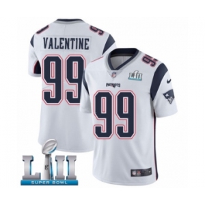 Men's Nike New England Patriots #99 Vincent Valentine White Vapor Untouchable Limited Player Super Bowl LII NFL Jersey