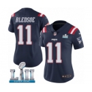 Women's Nike New England Patriots #11 Drew Bledsoe Limited Navy Blue Rush Vapor Untouchable Super Bowl LII NFL Jersey