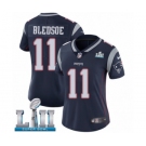 Women's Nike New England Patriots #11 Drew Bledsoe Navy Blue Team Color Vapor Untouchable Limited Player Super Bowl LII NFL Jersey