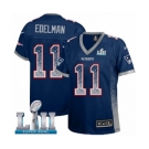 Women's Nike New England Patriots #11 Julian Edelman Elite Navy Blue Drift Fashion Super Bowl LII NFL Jersey