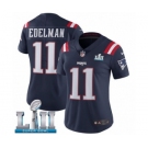 Women's Nike New England Patriots #11 Julian Edelman Limited Navy Blue Rush Vapor Untouchable Super Bowl LII NFL Jersey