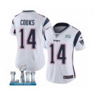 Women's Nike New England Patriots #14 Brandin Cooks White Vapor Untouchable Limited Player Super Bowl LII NFL Jersey