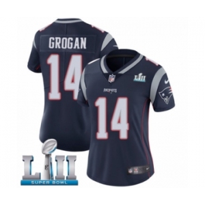 Women's Nike New England Patriots #14 Steve Grogan Navy Blue Team Color Vapor Untouchable Limited Player Super Bowl LII NFL Jersey