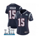 Women's Nike New England Patriots #15 Chris Hogan Navy Blue Team Color Vapor Untouchable Limited Player Super Bowl LII NFL Jersey