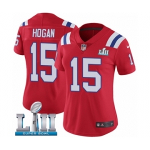 Women's Nike New England Patriots #15 Chris Hogan Red Alternate Vapor Untouchable Limited Player Super Bowl LII NFL Jersey