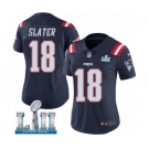 Women's Nike New England Patriots #18 Matthew Slater Limited Navy Blue Rush Vapor Untouchable Super Bowl LII NFL Jersey