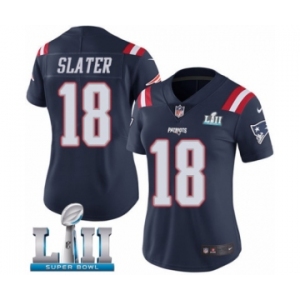 Women's Nike New England Patriots #18 Matthew Slater Limited Navy Blue Rush Vapor Untouchable Super Bowl LII NFL Jersey