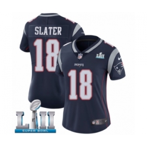 Women's Nike New England Patriots #18 Matthew Slater Navy Blue Team Color Vapor Untouchable Limited Player Super Bowl LII NFL Jersey