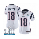 Women's Nike New England Patriots #18 Matthew Slater White Vapor Untouchable Limited Player Super Bowl LII NFL Jersey