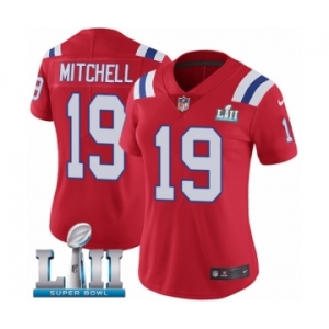 Women's Nike New England Patriots #19 Malcolm Mitchell Red Alternate Vapor Untouchable Limited Player Super Bowl LII NFL Jersey